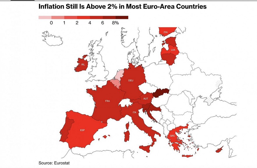 Lạm phát tại khu vực đồng Euro giảm mạnh, ủng hộ ECB tạm dừng tăng lãi suất Lạm phát tại khu vực đồng Euro giảm mạnh, ủng hộ ECB tạm dừng tăng lãi suất