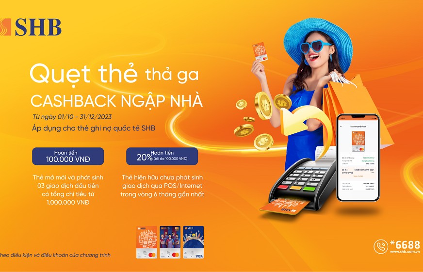 Nhiều ưu đãi dành tặng chủ thẻ ghi nợ quốc tế SHB