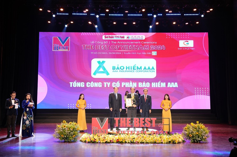 Bảo hiểm AAA được vinh danh TOP 10 công ty bảo hiểm phi nhân thọ tốt nhất Việt Nam 2024
