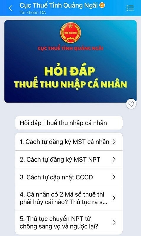 Cục Thuế Quảng Ngãi ứng dụng AI, Chatbot vào công tác tuyên truyền, hỗ trợ người nộp thuế Cục Thuế Quảng Ngãi ứng dụng AI, Chatbot vào công tác tuyên truyền, hỗ trợ người nộp thuế