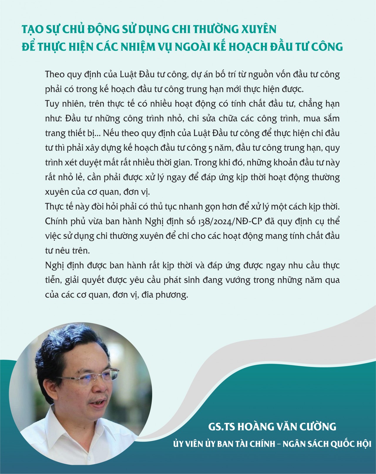 “Chìa khóa” mở bung “cánh cửa” thể chế trong chi đầu tư công và chi thường xuyên