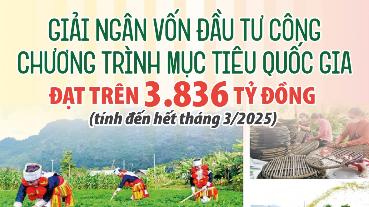 Infographics: Giải ngân vốn đầu tư công chương trình mục tiêu quốc gia đạt trên 3.836 tỷ đồng