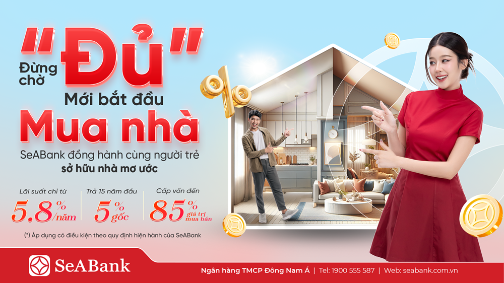 Lãi suất chỉ 5,8%/năm, “thời điểm vàng” mua nhà năm 2025 người trẻ không thể bỏ lỡ Lãi suất chỉ 5,8%/năm, “thời điểm vàng” mua nhà năm 2025 người trẻ không thể bỏ lỡ