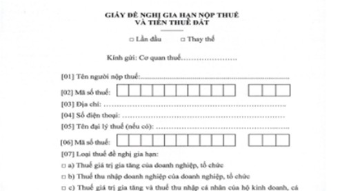 Hướng dẫn khai thông tin giấy đề nghị gia hạn nộp thuế và tiền thuê đất năm 2025