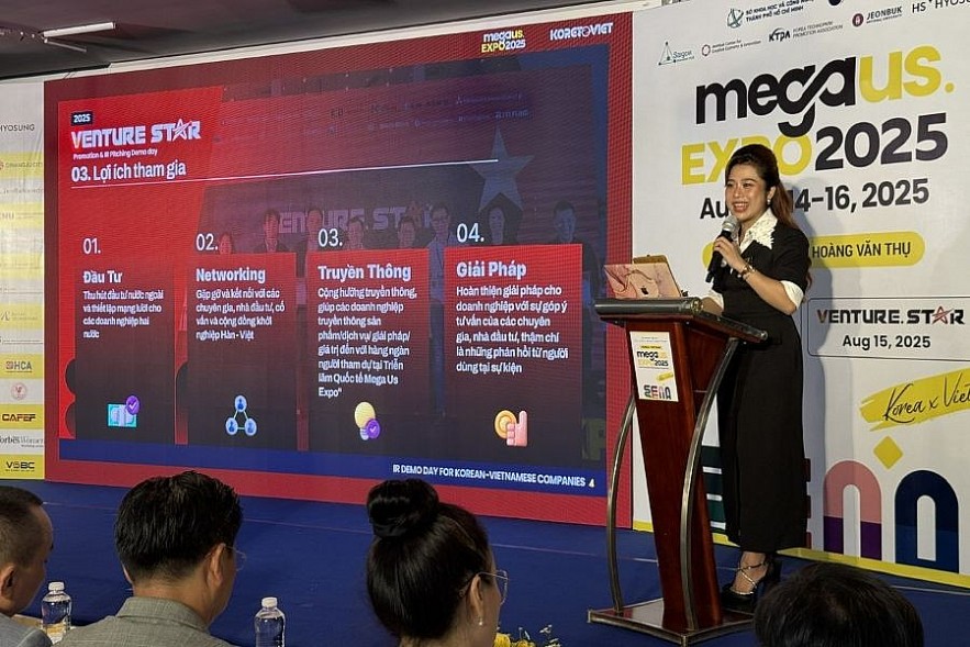 Đại diện Ban Tổ chức thông tin sự kiện Mega Us 2025. Ảnh: Đỗ Doãn Đại diện Ban Tổ chức thông tin sự kiện Mega Us 2025. Ảnh: Đỗ Doãn