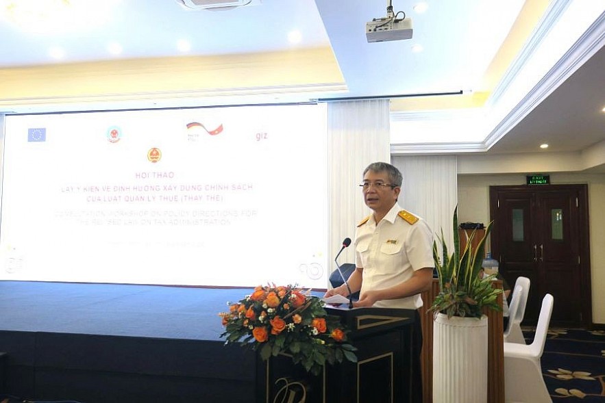 Cục trưởng Cục Thuế Mai Xuân Thành phát biểu tại hội thảo. Ảnh: Đỗ Doãn Cục trưởng Cục Thuế Mai Xuân Thành phát biểu tại hội thảo. Ảnh: Đỗ Doãn