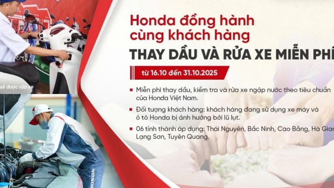 honda viet nam ho tro khach hang cac tinh mien bac kiem tra va thay dau mien phi xe hu hai do mua lu gay ra