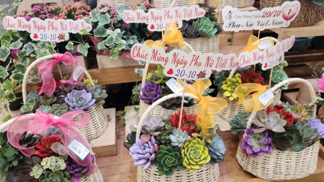 Giá hoa tươi tại Hà Nội và TP. Hồ Chí Minh tăng cao dịp 20/10