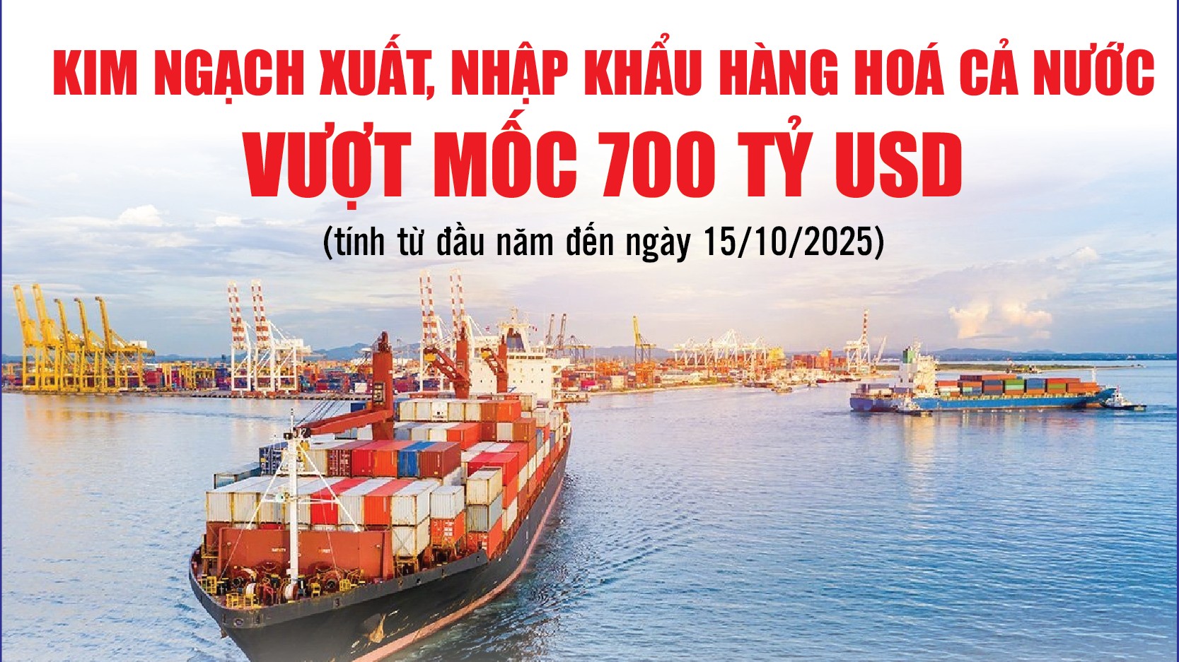 Infographics: Tổng kim ngạch xuất, nhập khẩu hàng hóa cả nước đạt 718,85 tỷ USD