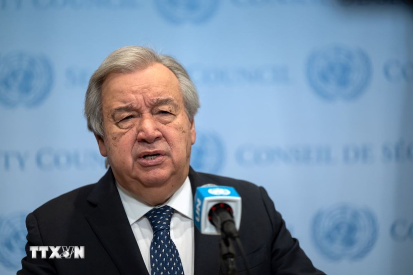 Tổng Thư ký Liên hợp quốc Antonio Guterres phát biểu tại New York, Mỹ. (Ảnh: THX/TTXVN)