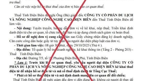 Thuế tỉnh Điện Biên cảnh báo tình trạng giả mạo cơ quan, công chức thuế