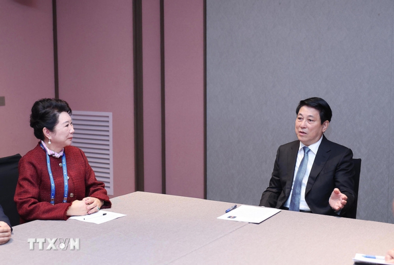 Tuần lễ cấp cao APEC 2025: Chủ tịch nước Lương Cường tiếp và làm việc với các Tập đoàn lớn- Ảnh 1.