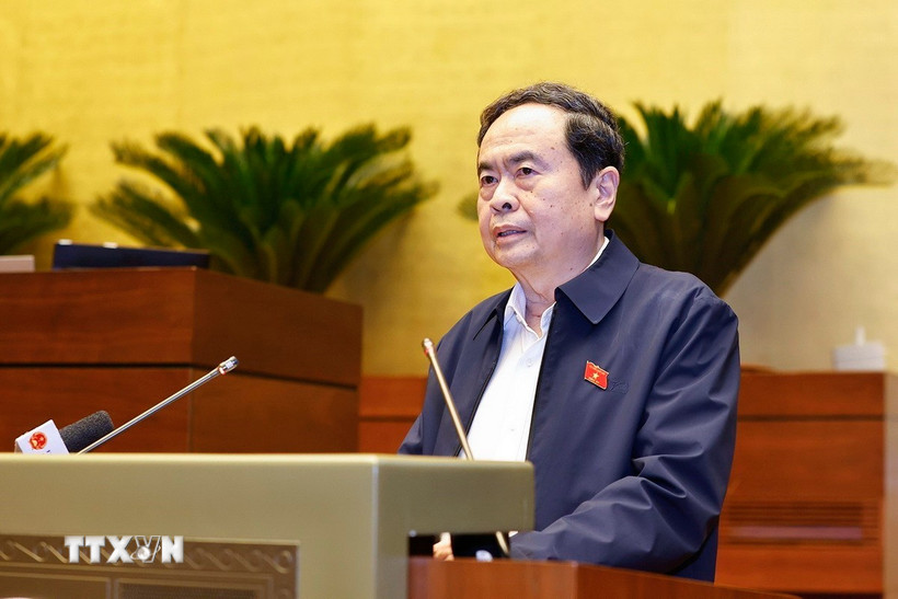 Chủ tịch Quốc hội Trần Thanh Mẫn phát biểu chỉ đạo hội nghị. (Ảnh: Doãn Tấn/TTXVN)