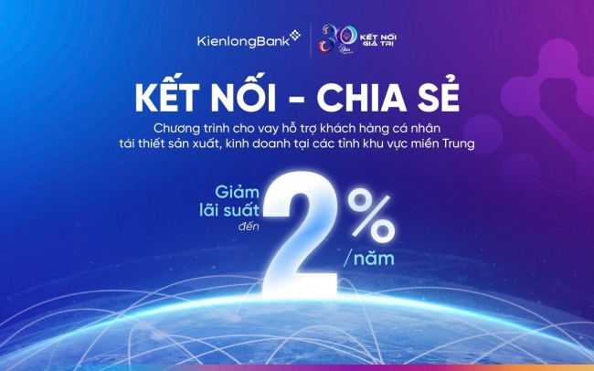 kienlongbank giam lai 2 tang toc giai ngan phuc hoi sinh ke cho ba con mien trung