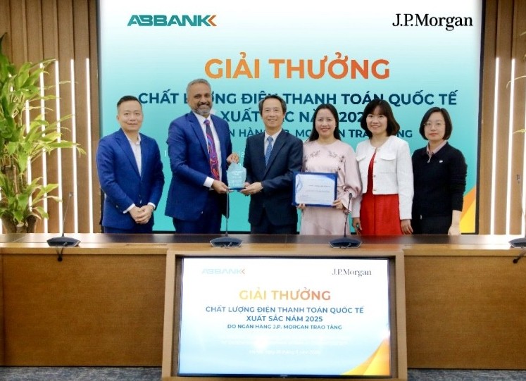 ABBANK được J.P. Morgan vinh danh "Chất lượng điện Thanh toán quốc tế xuất sắc năm 2025"